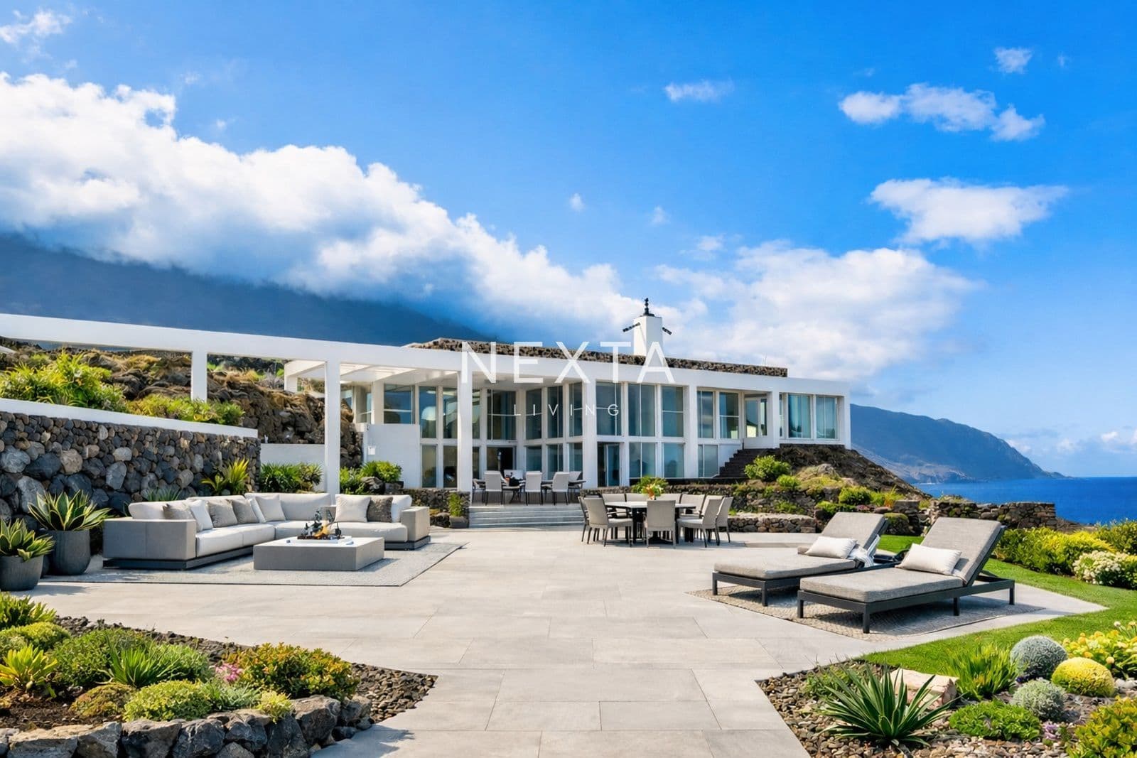 Villa in Spain with a natural volcanic tube leading directly to the sea